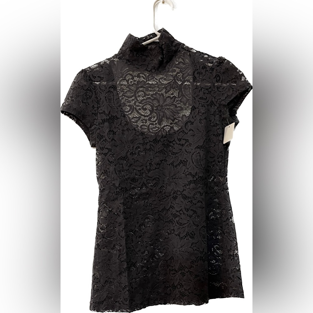 Lace short sleeve blouse